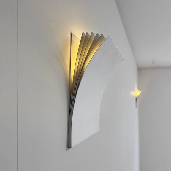 Unique Paper Pages Design Wall Light Sconce Art Deco Warm LED Fixture for Home