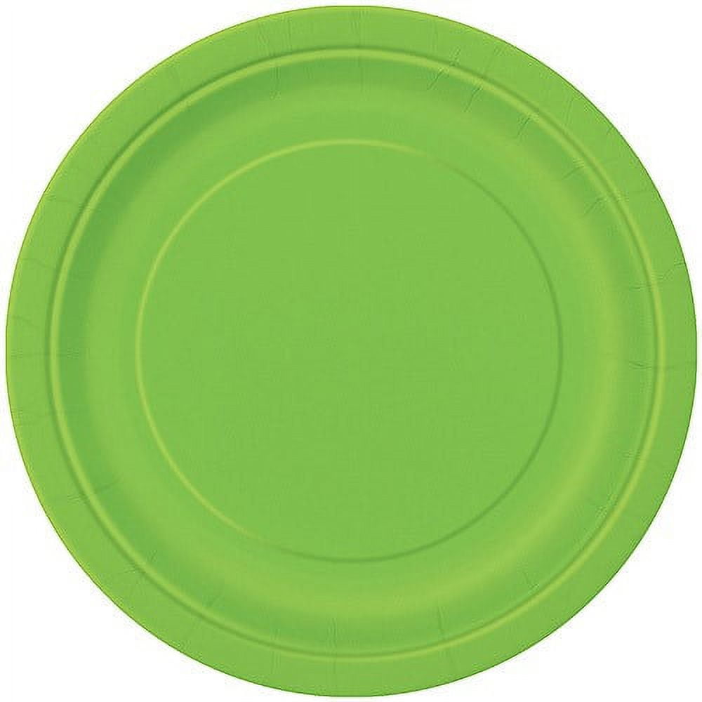 Unique Paper Plates 9-inch Lime Green, 16ct (Pack of 14)