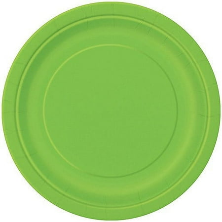 Unique Paper Plates 9-inch Lime Green, 16ct (Pack of 32)