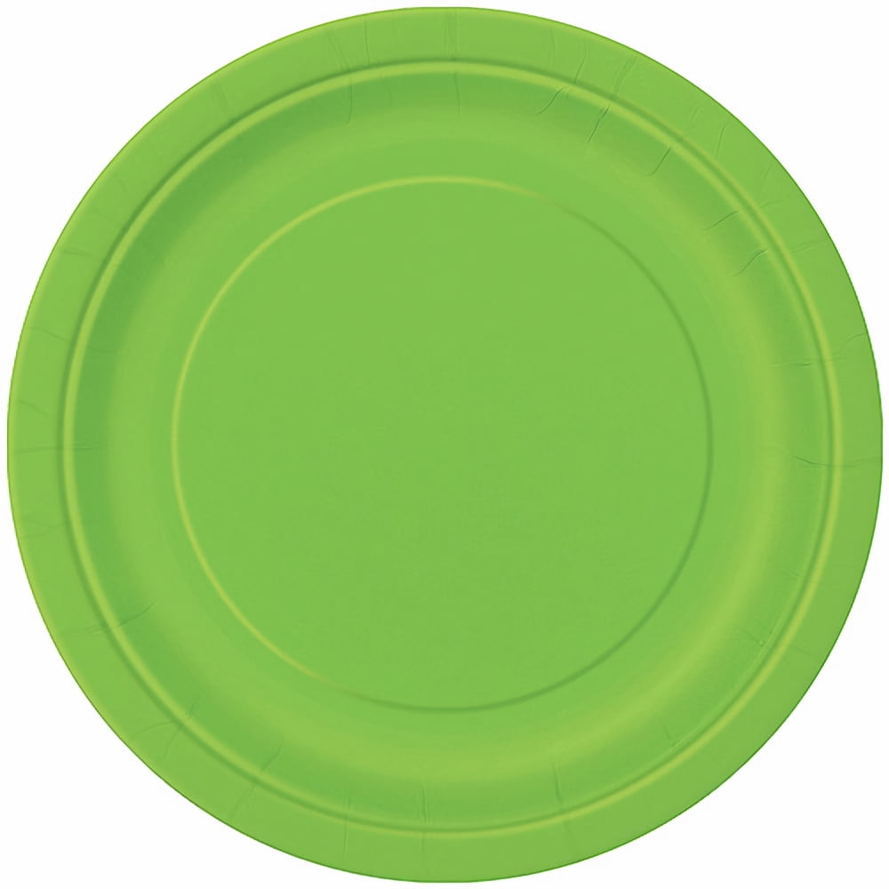 Unique Paper Plates 9-inch Lime Green, 16ct (Pack of 5)