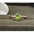 thumbnail image 1 of Unique Parrot Green Gemstone Solitaire Ring-Green Peridot Birthstone Ring-Marquise Peridot Promise Ring-Peridot Engagement Ring Rose Gold, 1 of 11