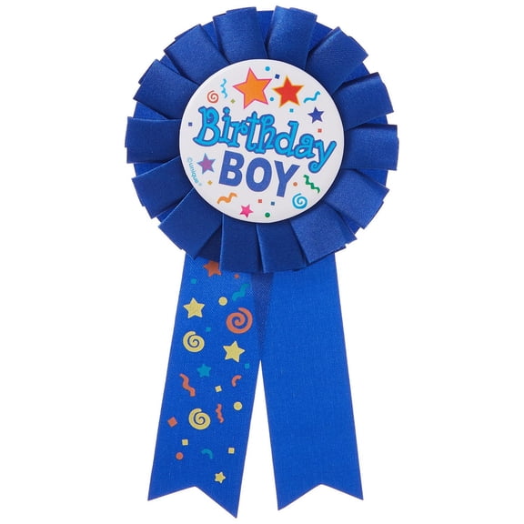 Unique Party Birthday Boy Fabric Rosette Ribbon