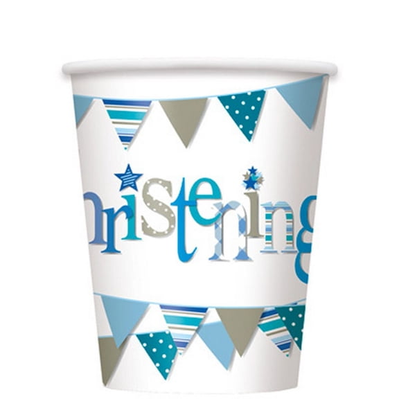 Unique Party Blue Bunting Christening Cups