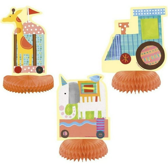 Unique Party Circus Animal Baby Shower Table Decoration (Pack of 3)