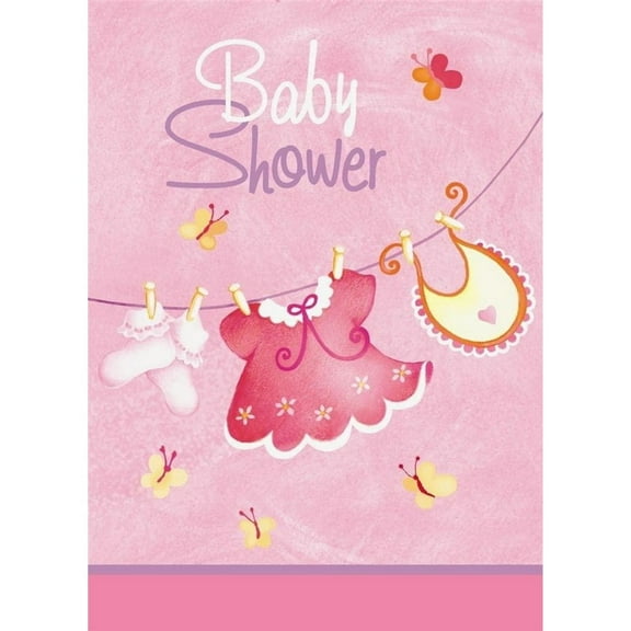 Unique Party Clothesline Baby Shower Invitations (Pack of 8)