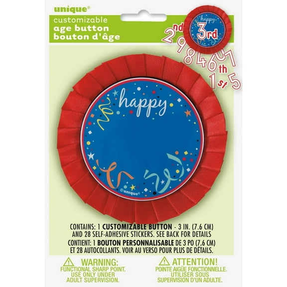 Unique Party Customisable Happy Birthday Button Set (Pack of 29)