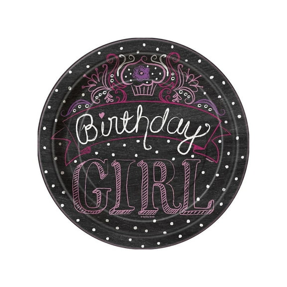 Unique Party Girl Birthday Party Plates (Pack of 8)