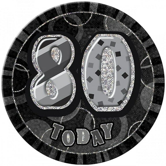 Unique Party Glitz 80th Party Badge