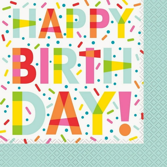 Unique Party Paper Donut Birthday Napkins (Pack of 16)