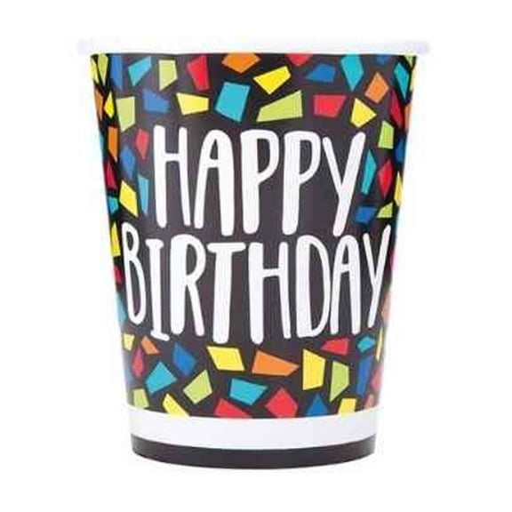 Unique Party Paper Mosaic Birthday Party Cup (Pack of 8)