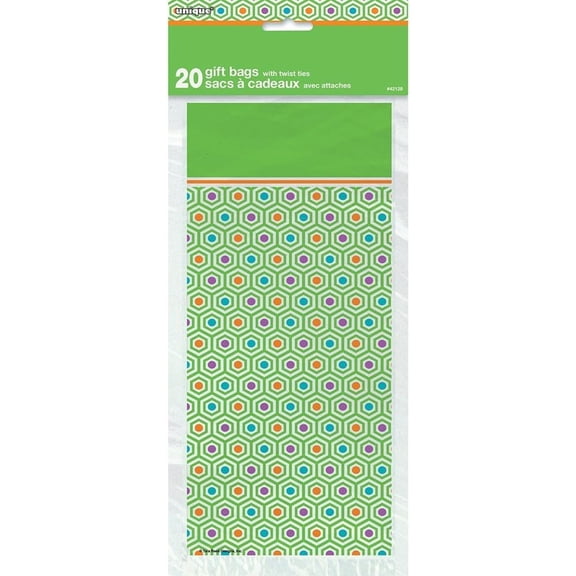 Unique Party Polka Dot Cellophane Party Bags (Pack of 20)