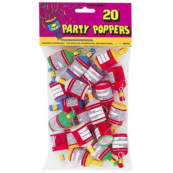 Unique Party Poppers (Pack of 8)