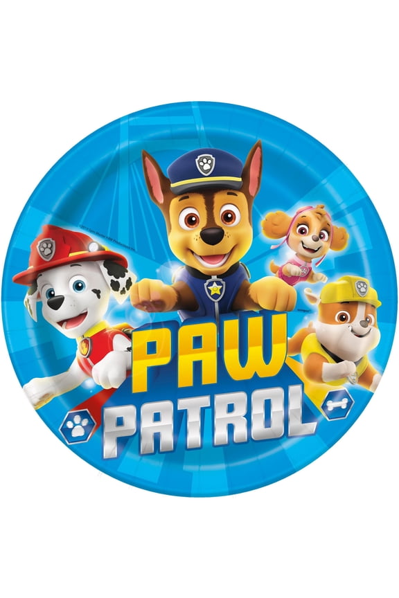 Paw Patrol : 8 9" Child Multicolor Paper Tableware Plate