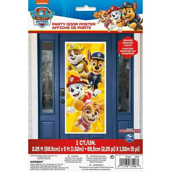 Paw Patrol Door Multicolor Poster - 27" x 60" (1 Pc) - Adorable Wall Decor for Kids Room, Perfect Celebratory Accessory for Fans