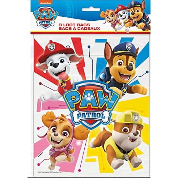 Unique Paw Patrol Multi-color Party Bags, 8 Count