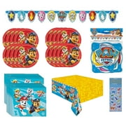 Unique Paw Patrol Party Supplies Bundle Pack with Sticker Sheet, Serves 16