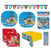 Unique Paw Patrol Party Supplies Bundle Pack with Table Cover and Sticker Sheet, Serves 16
