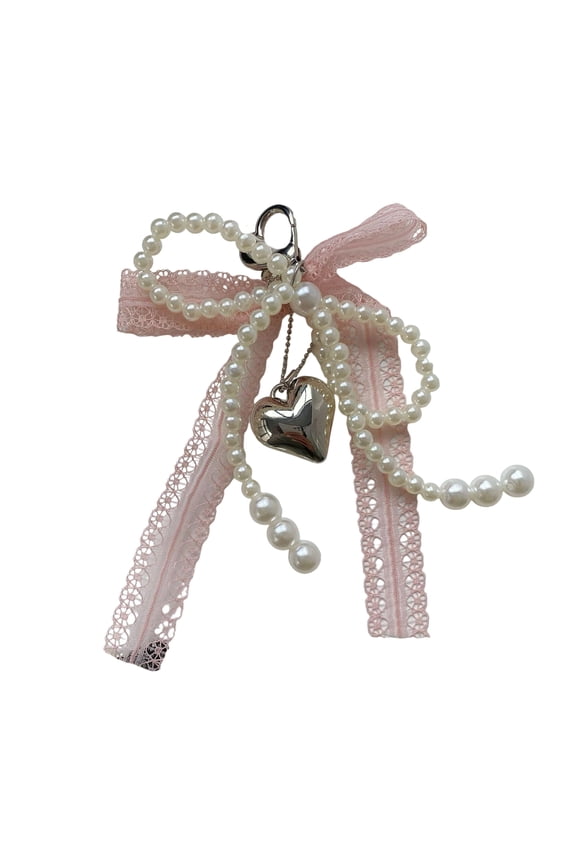 Unique Pearls Bows Keychain For Women Trendy Bag Accessory Pendant To Decorate Bags Or Phones Fashion Keychain Gift