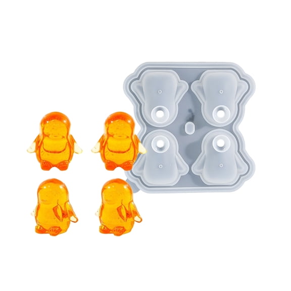 Unique Penguins Ice Cube Molds Silicone with Lid for Refreshing Summer Drinks