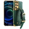 thumbnail image 1 of Unique Personality Crocodile Pattern TPU Phone case with Versatile Wristband Bracket for Samsung Galaxy Note 20 10 9 8 Ultra Pro Lite Edge Reinforced Shockproof Back Cover(Green,Note 20), 1 of 8