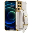 thumbnail image 1 of Unique Personality Crocodile Pattern TPU Phone case with Versatile Wristband Bracket for Samsung Galaxy Note 20 10 9 8 Ultra Pro Lite Edge Reinforced Shockproof Back Cover(White,Note 8), 1 of 8