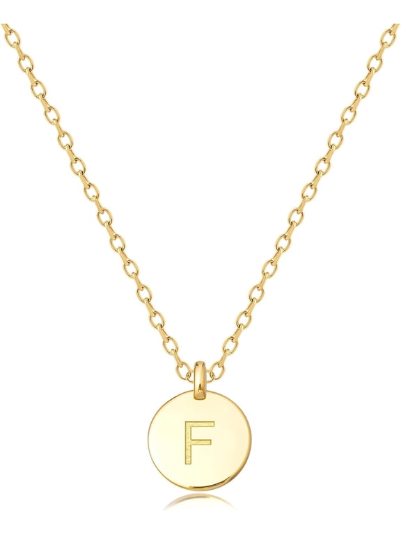 Unique Personalized Gifts For Her, Initial Necklaces For Women, Letter Double Side Engraved Coin Pendant Necklace, Minimalism Style Jewelry For Everyday Wear[o6419]