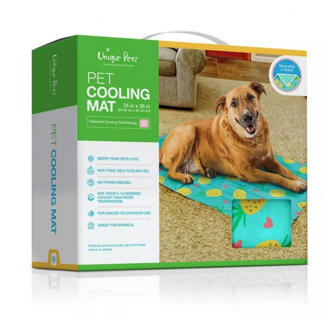 Unique Petz Cat and Dog Cooling Mat24"X36" Pineapple Themed ReversibleIndoor/Outdoor use