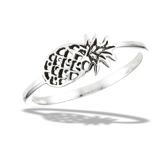 Unique Pineapple Ring .925 Sterling Silver Tropical Island Band Jewelry Female Male Unisex Size 8