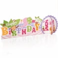 thumbnail image 1 of Unique Pink Safari 1st Birthday Deluxe 3D Centerpiece | 14" x 4.5" | 1 Pc, 1 of 2