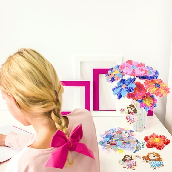 Unique Poke Flower Craft Kit Easy to Use Bright Color Poke Bouquet DIY Set for Girls and Boys Aged Above 3 Year Old