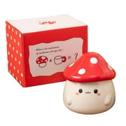 Unique Porcelain Mug Mushroom Designs Cup Lid Included Drinkware Gift for Her