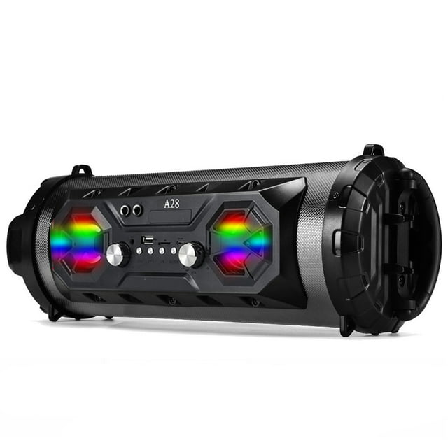 Unique Portable LED Wireless Portable bluetooth 4.2 Speaker Stereo Sound Super Bass HIFI AUX FM Subwoofer Loudspeaker ,RGB Colorful Lights, EQ, Booming Bass, Outdoor Speaker for Home, Party, Camping