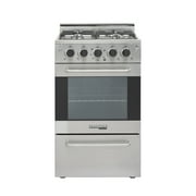 Unique Prestige 20" 1.6 cu/ft Freestanding Gas Range with Convection Oven and Sealed Burners in Stainless Steel