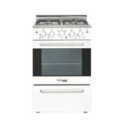 Unique Prestige 24  2.3 cu ft Double Oven Gas Range in White