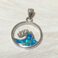 thumbnail image 1 of Unique Pretty Hawaiian Blue Opal Ocean Wave Necklace, Sterling Silver Blue Opal Wave Pendant, N2361 Birthday Mom Valentine Gift, 1 of 4