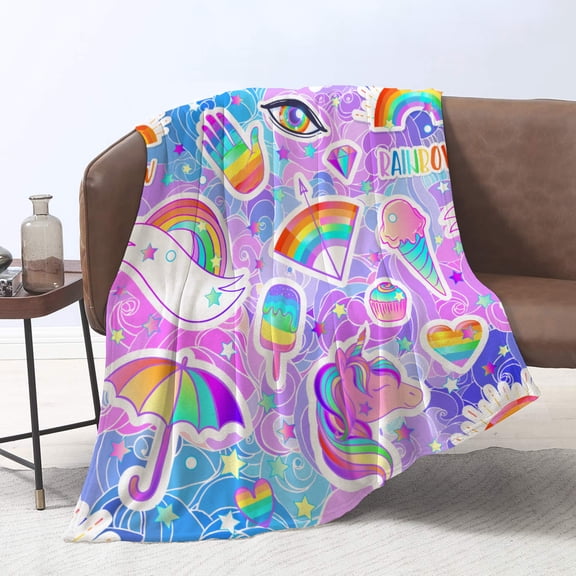 Unique Print Blanket Throw Comfortable Warm Velet Plush Fluffy Throw Blanket Perfect Gift for Couch Sofa or Bed 50"(Width) x 80"(Length)