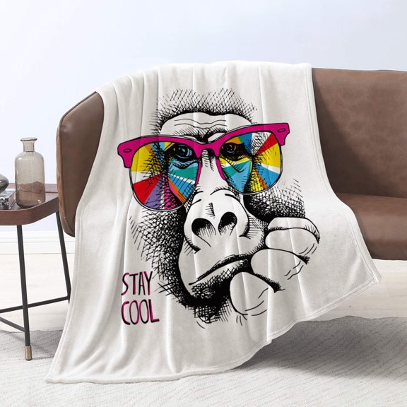 Unique Print Blanket Throw Comfortable Warm Velet Plush Fluffy Throw Blanket Perfect Gift for Couch Sofa or Bed 50"(Width) x 80"(Length)