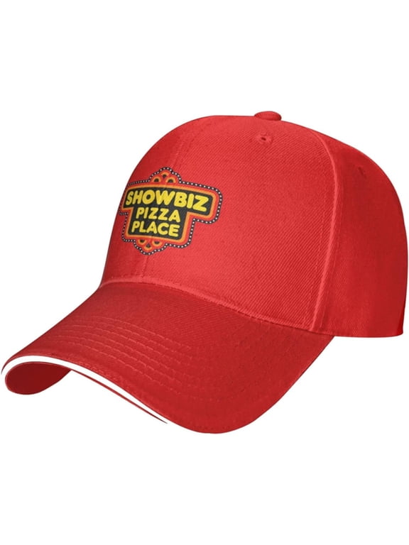 Unique Print with Showbiz Pizza Place Logo Adjustable Baseball Cap Hip Hop Mens & Women's Black