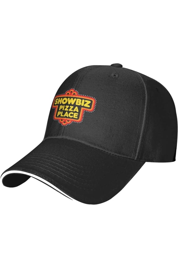 Unique Print with Showbiz Pizza Place Logo Adjustable Baseball Cap Hip Hop Mens & Women's Black