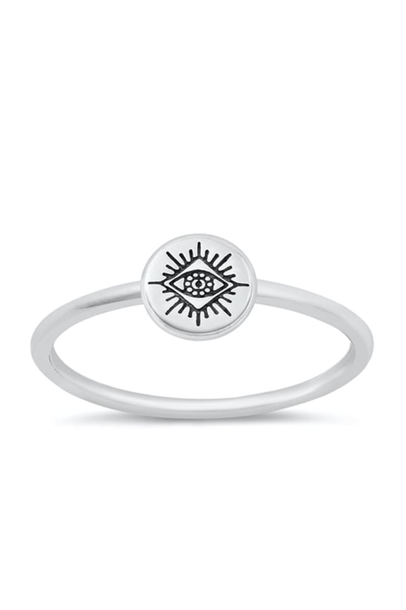Unique Protective Eye of Providence Ring 925 Sterling Silver Band Jewelry Female Male Unisex Size 6