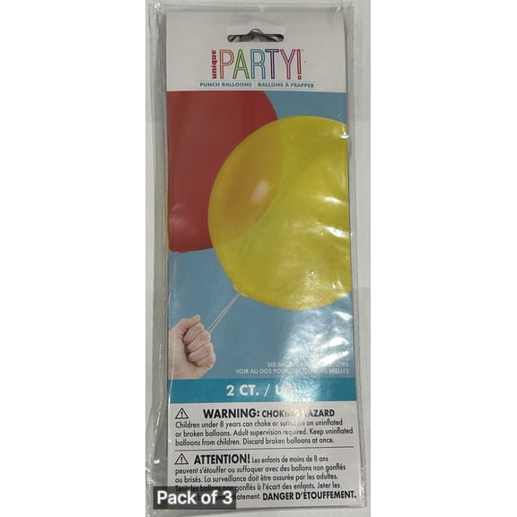 Unique Punch Ball Balloons (Pack of 3)