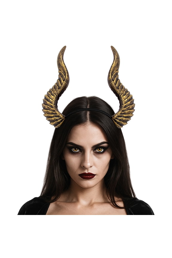 Unique Punk Hairband With Devil Horn Design Fashion Hair Ornament Adjustable Headpiece For Parties Weddings Daily Wear