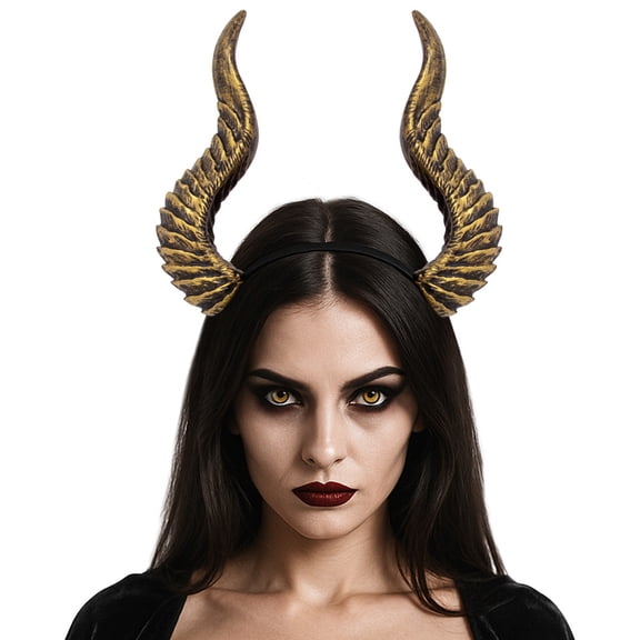 Unique Punk Hairband With Devil Horn Design Fashion Hair Ornament Adjustable Headpiece For Parties Weddings Daily Wear