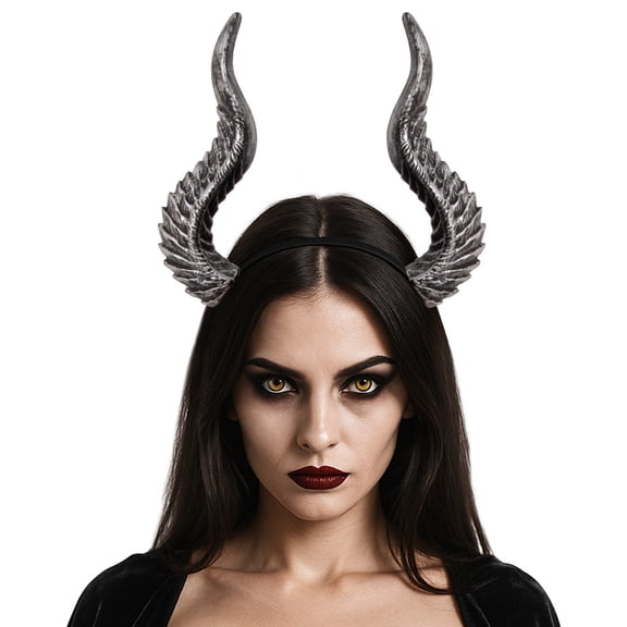 Unique Punk Hairband With Devil Horn Design Fashion Hair Ornament Adjustable Headpiece For Parties Weddings Daily Wear