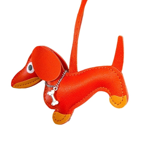Unique Puppy Key Rings Adornment Sturdy PU Leather Sausage Dog Keychain Key Chain Charm for Individualized Styles