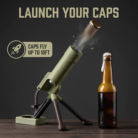 Unique Push Down Bottle Opener with Tripod Base, Fun Bar Accessory Gift