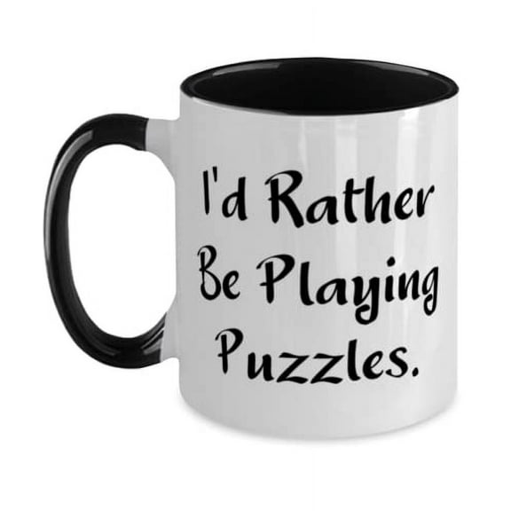 Unique Puzzles Gifts, I'd Rather Be Playing Puzzles, Useful Birthday Two Tone 11oz Mug From Men Women, Hobby supplies, Hobby equipment, Hobby tools, Hobby kits, Gift ideas for hobbyists, Gifts for