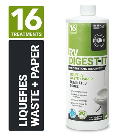 Unique RV Digest-It Classic, 16 Liquid Toilet Treatments for RV Waste Water Holding Tanks (32 Fl Oz)