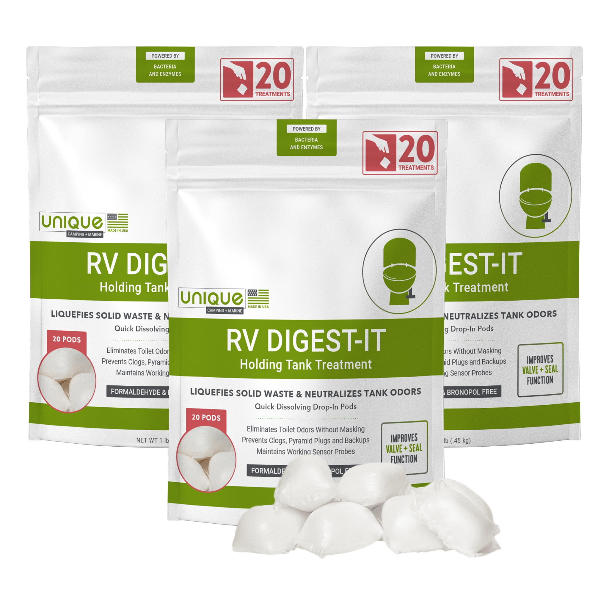 Unique RV DigestIt Holding Tank Treatment 20 DropIn Pods