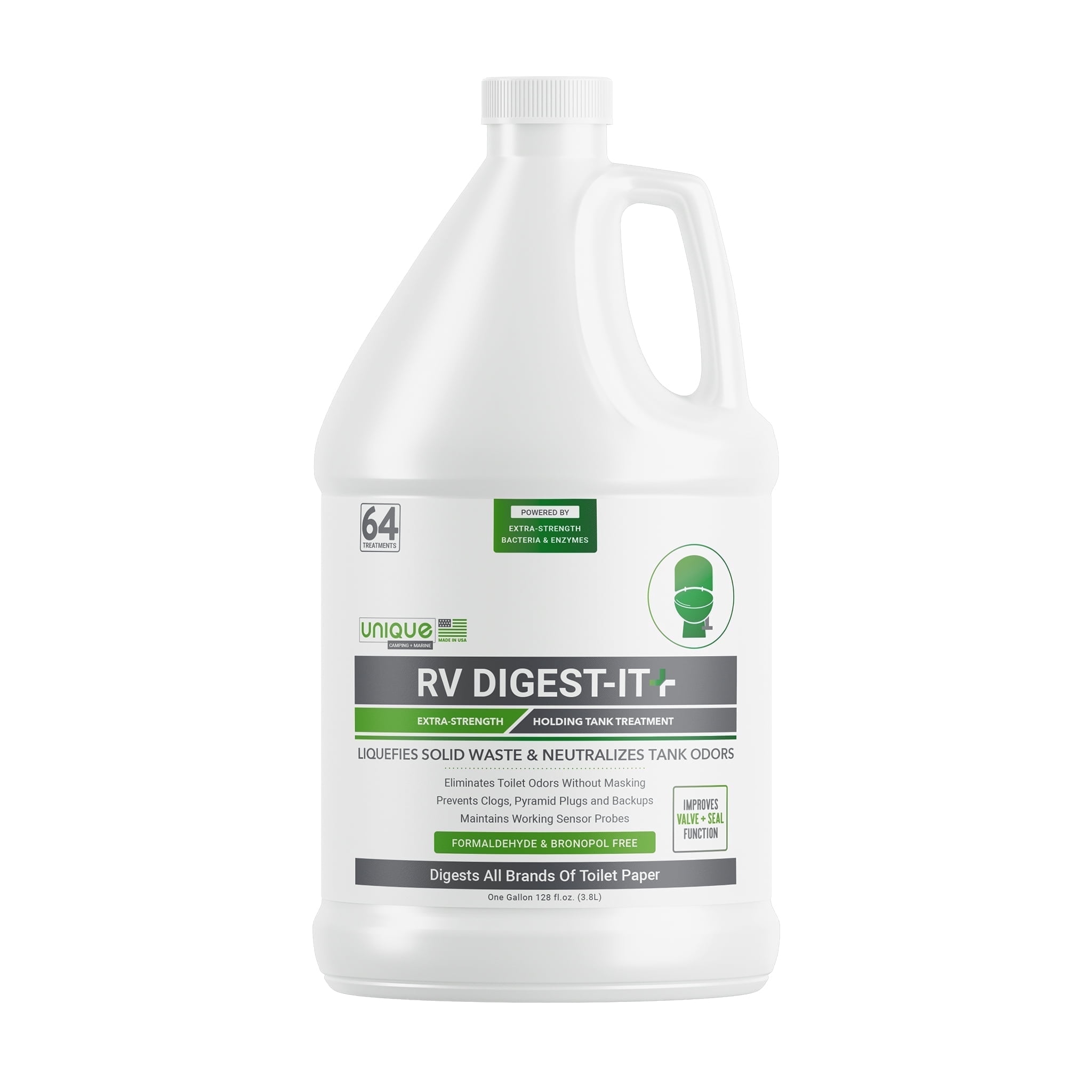 Unique RV Digest-It Plus, Extra-Strength Black Tank Treatment for RVs (128 oz.)